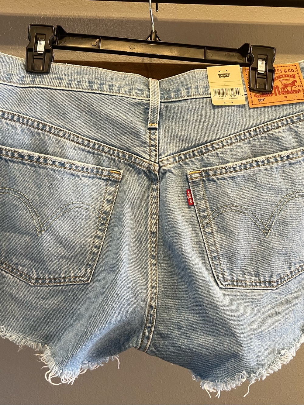 Levi's Light Blue Denim Cutoff Shorts - Picture 4 of 7